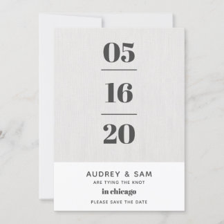 Reserva La Fecha Linen Modern Minimal Save the Date