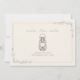 Reserva La Fecha Linterna rústica vintage amatista boda