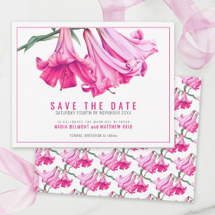 Reserva La Fecha Lirio trompeta de perfección rosa arte floral boda