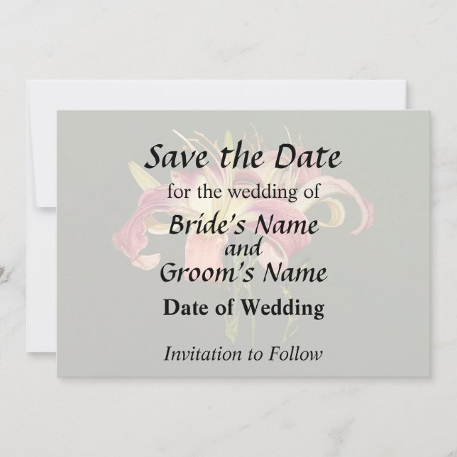 Reserva La Fecha Lirios Rosa Oscuro Con Centros Amarillos (Anverso)