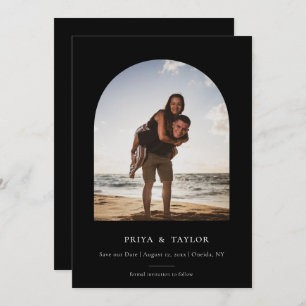 Reserva La Fecha Llanura De Marco De Arco Moderno Guardar La Tarjet