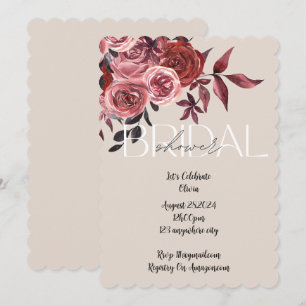 RESERVA LA FECHA LLUVIA NUPCIAL DE FLORAL BURGUNDY ROSADO PASTEL