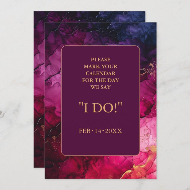 Reserva La Fecha ¡LO HAGO! Elegancia celeste, sinfonía de mármol (Anverso / Reverso)