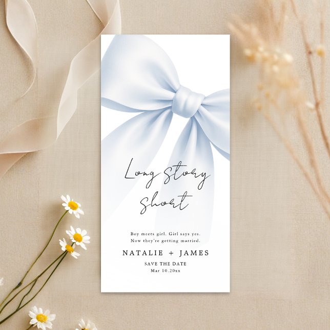 Reserva La Fecha Long Story Short | Elegant Bow Bookmark Wedding (Subido por el creador)