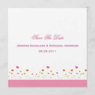 Reserva La Fecha Los corazones rosados y verdes ahorran la fecha