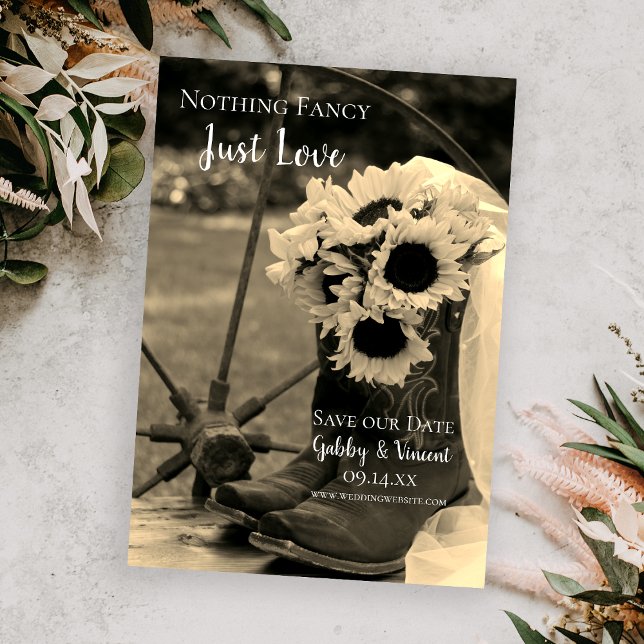 Reserva La Fecha Los girasoles rusos y el vaquero bota al Boda occi (Subido por el creador)