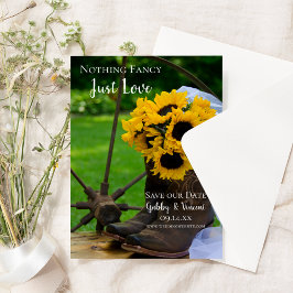 Reserva La Fecha Los girasoles rusos y el vaquero bota al Boda occi