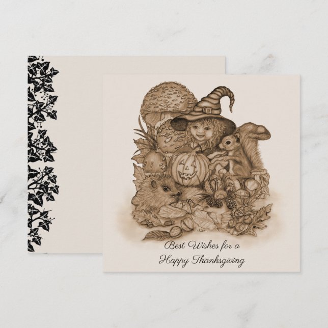 Reserva La Fecha Los mejores deseos para un feliz Día de Acción de  (Anverso / Reverso)