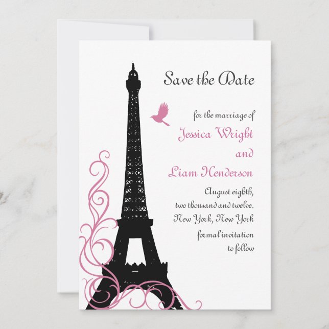 Reserva La Fecha Los pájaros de amor negros salvan la fecha (Anverso)