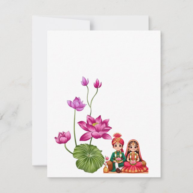 Reserva La Fecha Lotus, novia y novio  (Anverso)