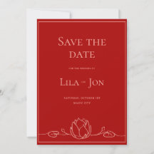 Lotus Personalized Wedding Save The Date Card