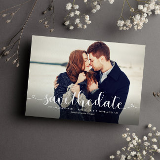 Reserva La Fecha Lovely Script Photo Wedding Save the Date