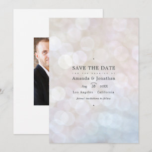 Reserva La Fecha Luces de boda clásicas modernas con bokeh para sal