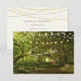 Reserva La Fecha Luces de boda de bosque encantado Hongos Cierva