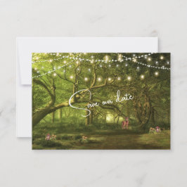 Reserva La Fecha Luces de boda del bosque encantado Hongos Cierva