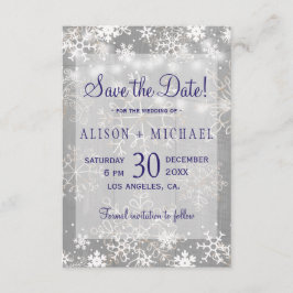 Reserva La Fecha Luces de cadena copos de nieve de cristal guardar