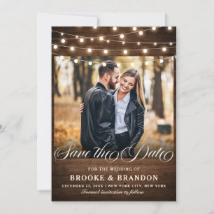 Reserva La Fecha Luces de Cadena Floral Burgundy Rústico en Tarro d