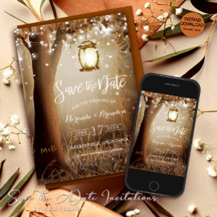 Reserva La Fecha Luces de madera y cuerdas Rustic Save the Date Car