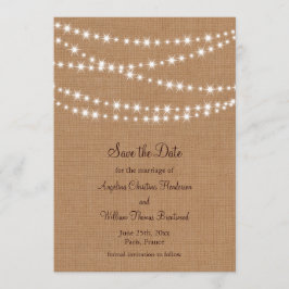 Reserva La Fecha Luces Twinkle Salven la fecha en Burlap