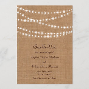 Reserva La Fecha Luces Twinkle Salven la fecha en Burlap