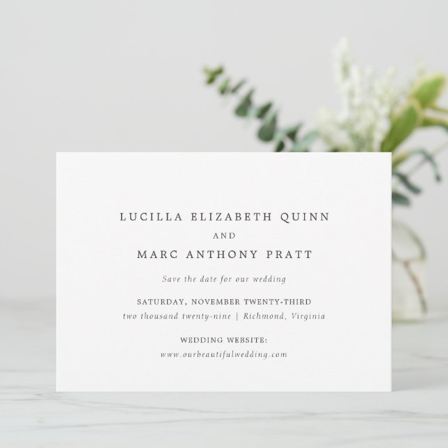 Reserva La Fecha Lucilla Elegant Modern Boda (Anverso de pie)