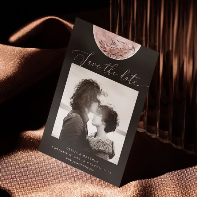 Reserva La Fecha Luna Mística | Foto Cósmica Negra Elegante para Bo (Subido por el creador)