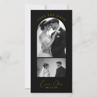 Reserva La Fecha Luxury Black & Gold Wedding Bookmark Save the Date