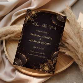 Reserva La Fecha Luxury Gold Floral Wave