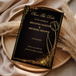 Reserva La Fecha Luxury Gold Tulip Sparkle