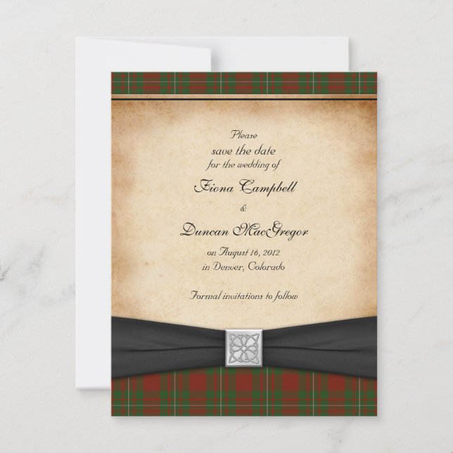 Reserva La Fecha MacGregor de Cardney Wedding Save the Date (Anverso)