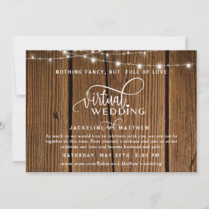 Reserva La Fecha Madera Rustica, Boda Virtual En Línea, Luces De Ca