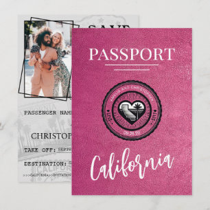 Reserva La Fecha Magenta California Passport Save the Date