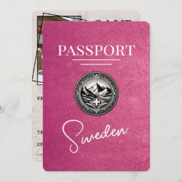 Reserva La Fecha Magenta Rosa Suecia Pasaporte Save The Date