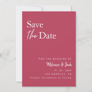 Reserva La Fecha Magenta Simple Calligraphy Photo Save the Date