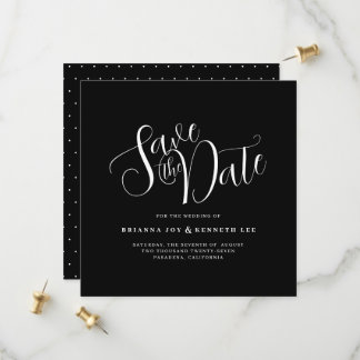 Reserva La Fecha Magnífica tipografía simple Boda negro