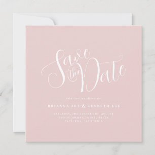 Reserva La Fecha Magnífica tipografía simple Boda rosa Rubor