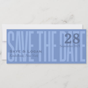 Reserva La Fecha Magnífica Typografía Elegante Minimal Azul Slim Gu
