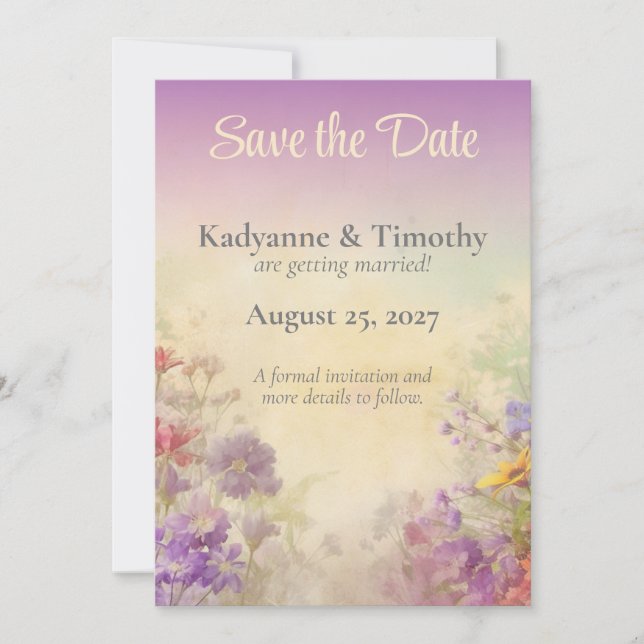 Reserva La Fecha Magnífica y onírica boda elegante (Anverso)