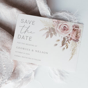 Reserva La Fecha Magnífico Boda floral de Rubor