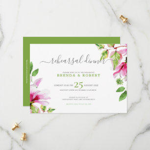 Reserva La Fecha Magnolia rosada Ensayo de marco floral