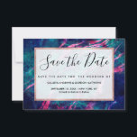 Reserva La Fecha Majestuoso rosa Verde azulado Verde Marble Starry<br><div class="desc">Nebulosa estelar abstracta de mármol verde rosa y brillante,  majestuosa,  moderna y caprichosa.</div>