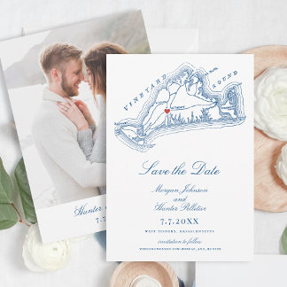 Reserva La Fecha Mamáes de Tisbury Occidental Elegante Boda Azul de