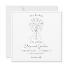 Mano caprichosa dibuja una flor simple y un Boda d