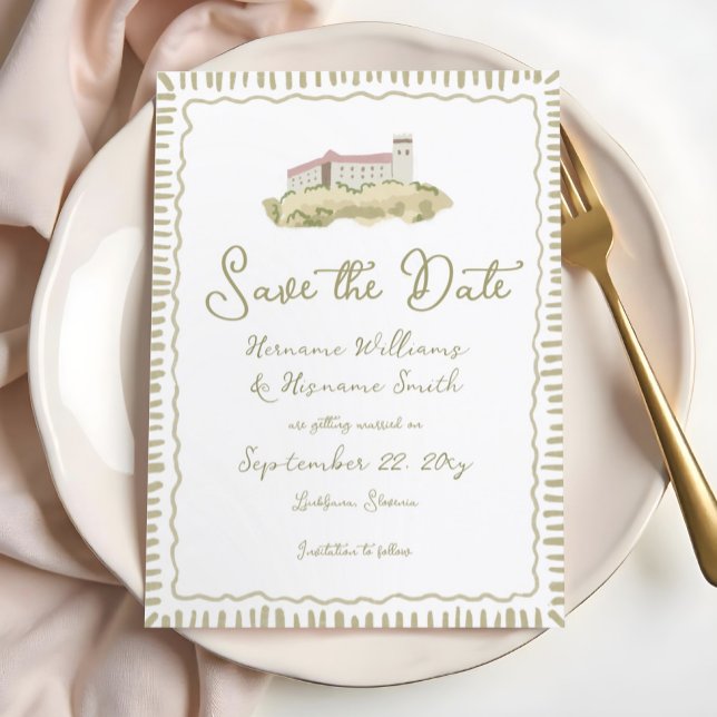 Reserva La Fecha Mano caprichosa dibujó el Castillo de Ljubljana Eu (Subido por el creador)