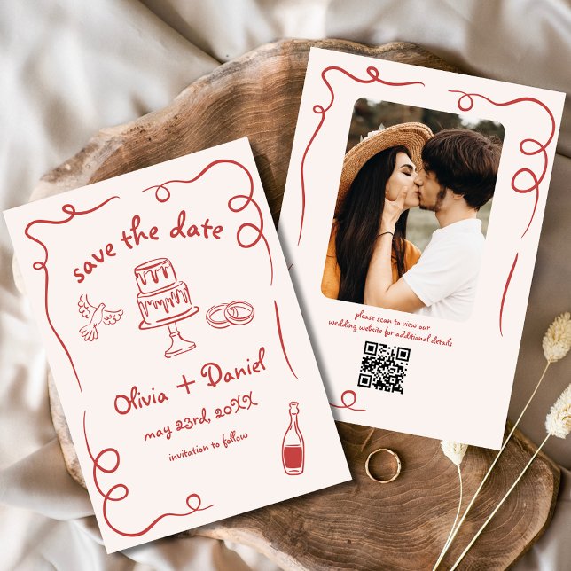 Reserva La Fecha Mano caprichosa y caprichosa dibuja foto de Boda r (Subido por el creador)
