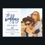 Reserva La Fecha Mano De moda Carteada Salva La Fecha De La Armada<br><div class="desc">Esta elegante y moderna foto ahorra la tarjeta de fecha y cuenta con un hermoso tipo de letra de guión de broche en negro. Visite la tienda para ver el resto de la colección de la suite Typography de la Moda.</div>