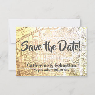 Reserva La Fecha Mapa Antiguo de Cleveland, OH