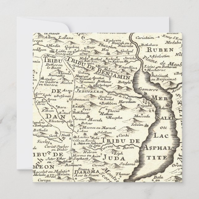 Reserva La Fecha Mapa de antigüedades de Bar Mitzvah, tribus de Isr (Anverso)