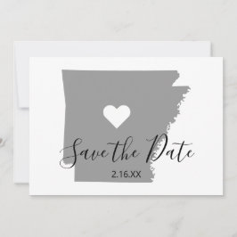 Reserva La Fecha Mapa de Arkansas gris en forma