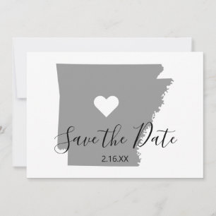 Reserva La Fecha Mapa de Arkansas gris en forma